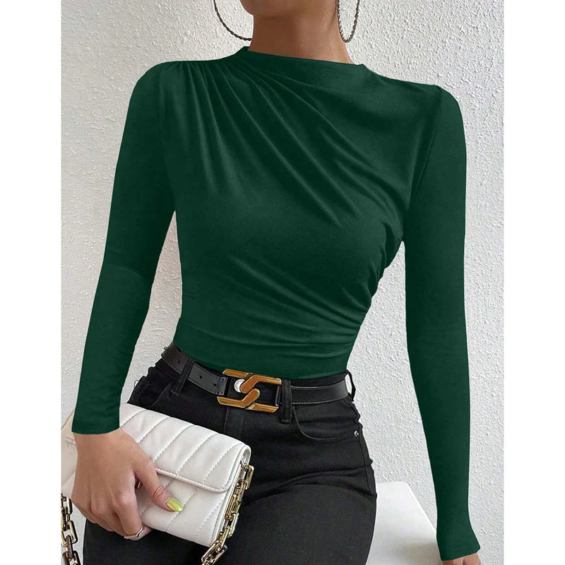 Blusa Assimétrica de Manga Longa Noire