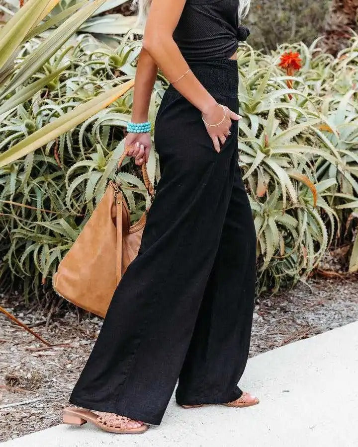 Calça Pantalona de Cintura Alta Amalia