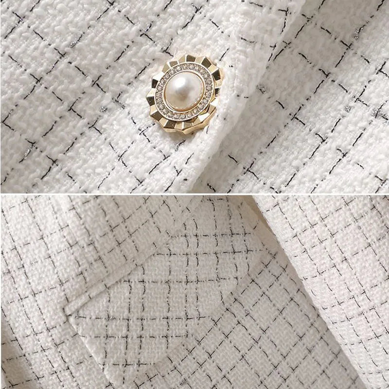 Blazer Feminino Tweed Acinturado Romina