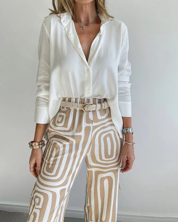 Calça Wide Leg Estampada Isaline