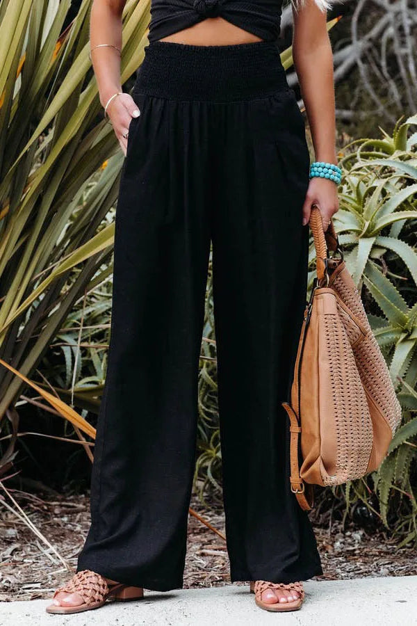 Calça Pantalona de Cintura Alta Amalia