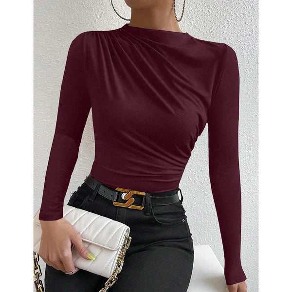 Blusa Assimétrica de Manga Longa Noire