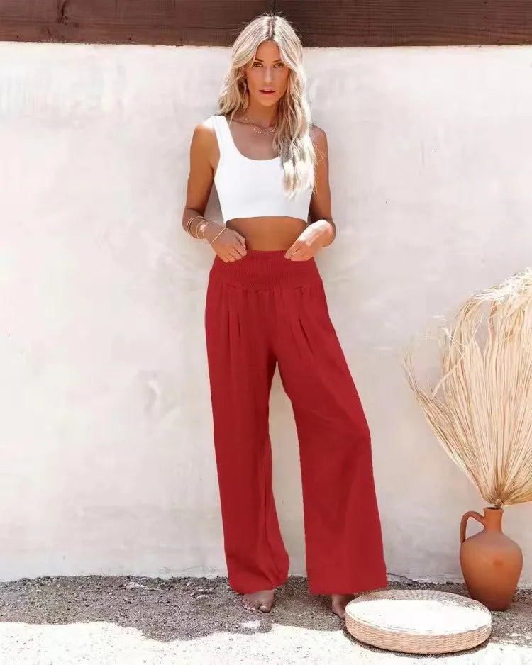 Calça Pantalona de Cintura Alta Amalia
