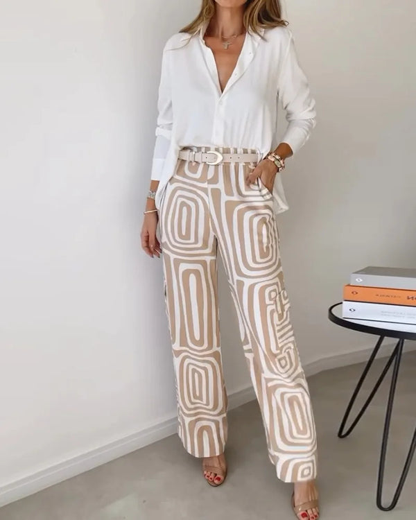 Calça Wide Leg Estampada Isaline