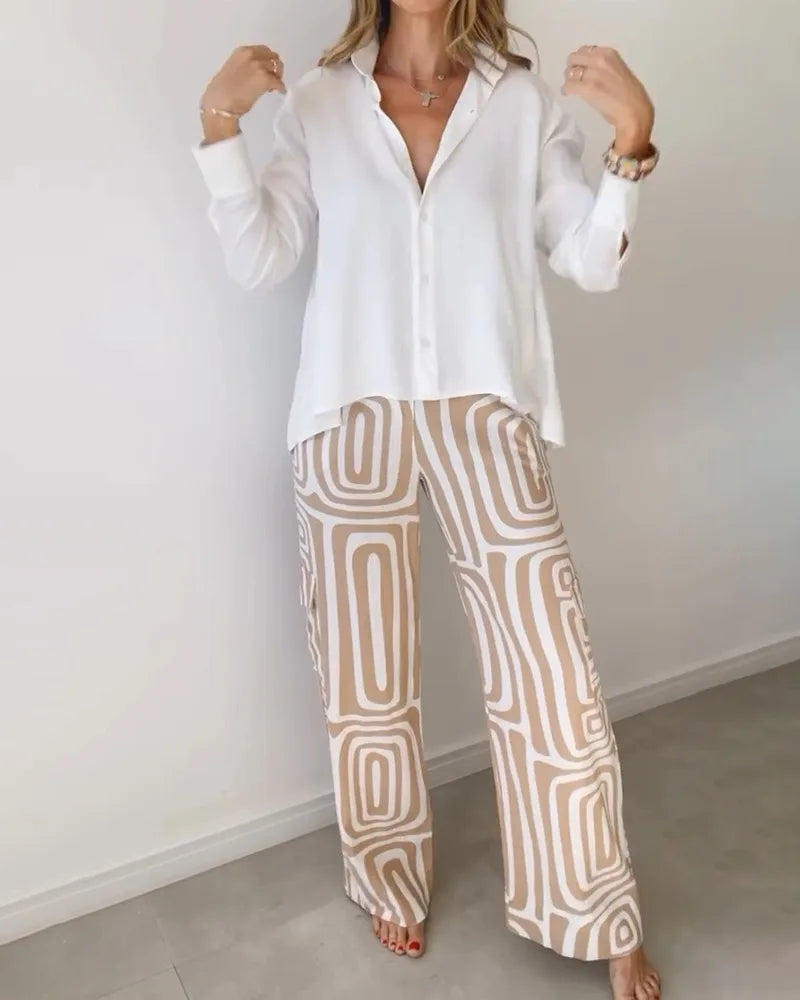 Calça Wide Leg Estampada Isaline