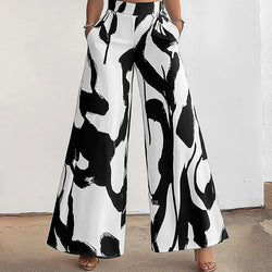 Calça Pantalona Estampada Lilla