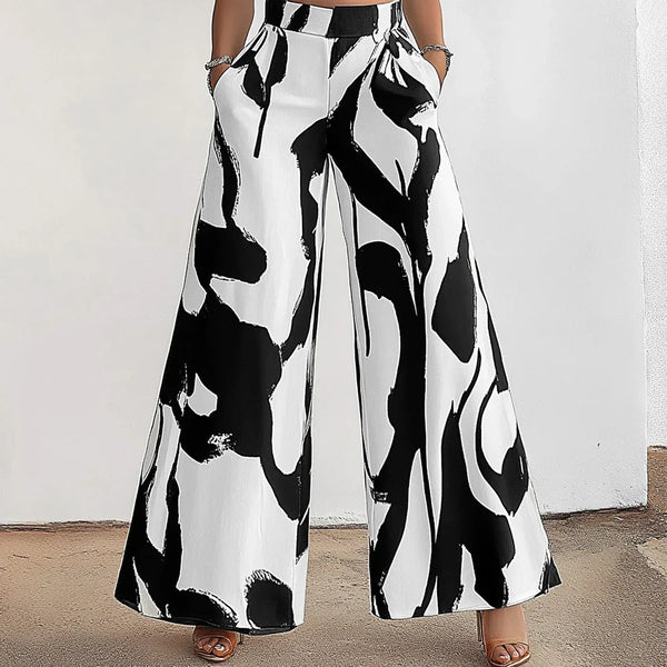 Calça Pantalona Estampada Lilla
