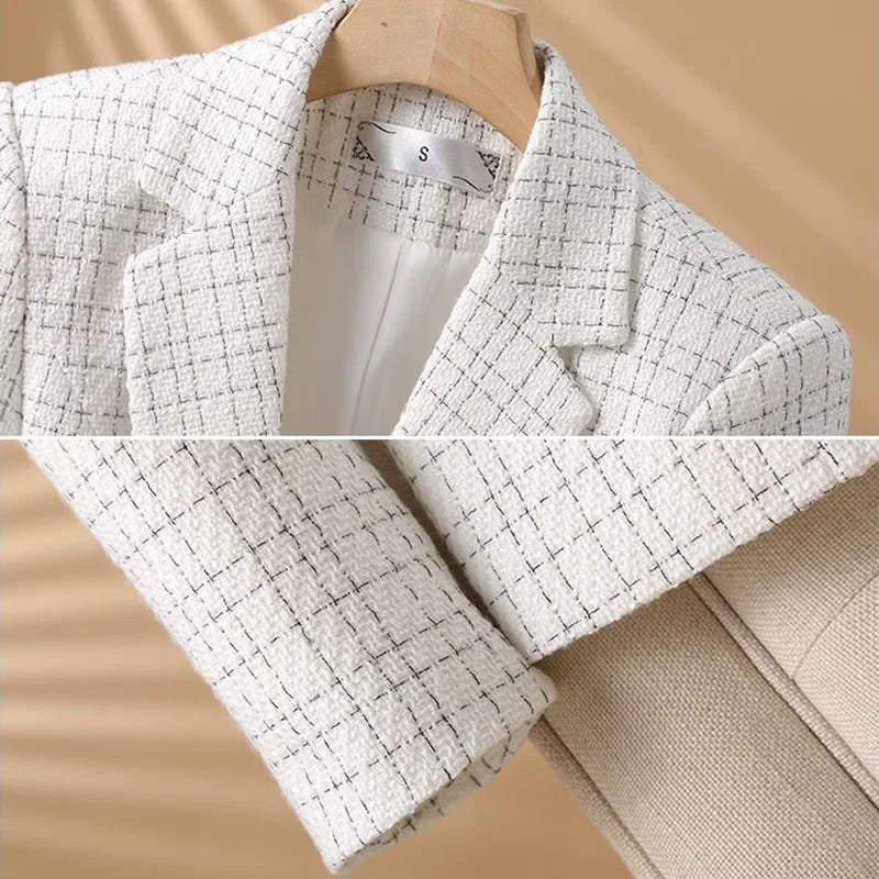 Blazer Feminino Tweed Acinturado Romina