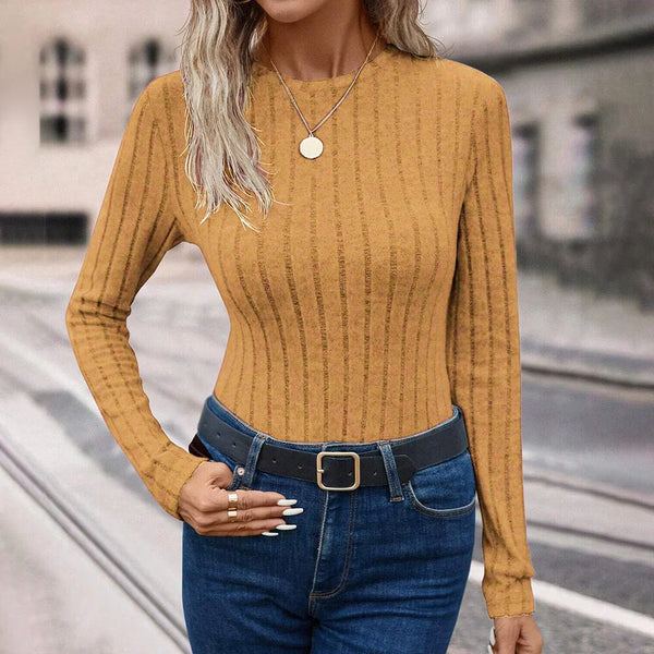 Blusa Canelada de Manga Longa Eliza