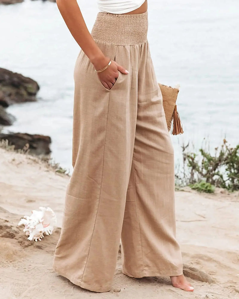 Calça Pantalona de Cintura Alta Amalia