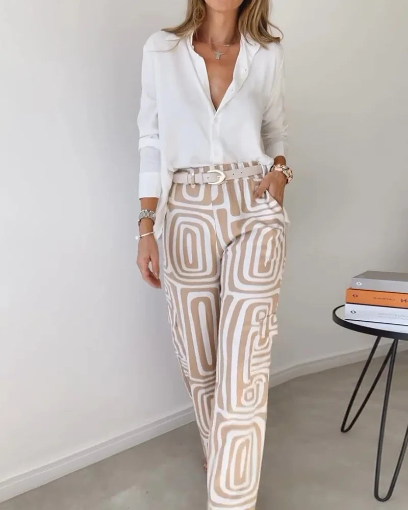 Calça Wide Leg Estampada Isaline