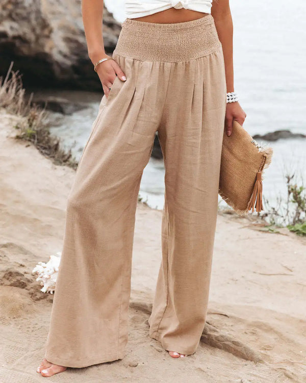 Calça Pantalona de Cintura Alta Amalia
