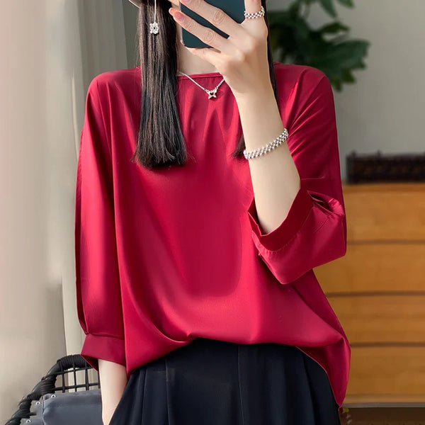 Blusa Feminina de Cetim Elowen
