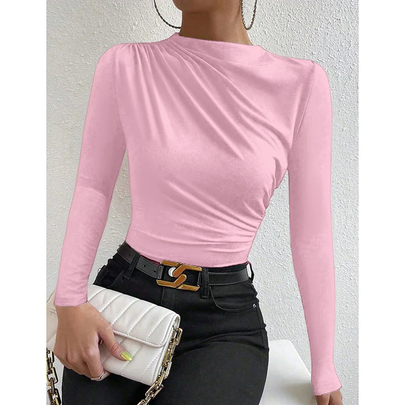 Blusa Assimétrica de Manga Longa Noire