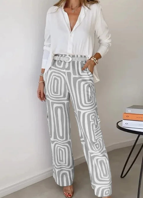 Calça Wide Leg Estampada Isaline