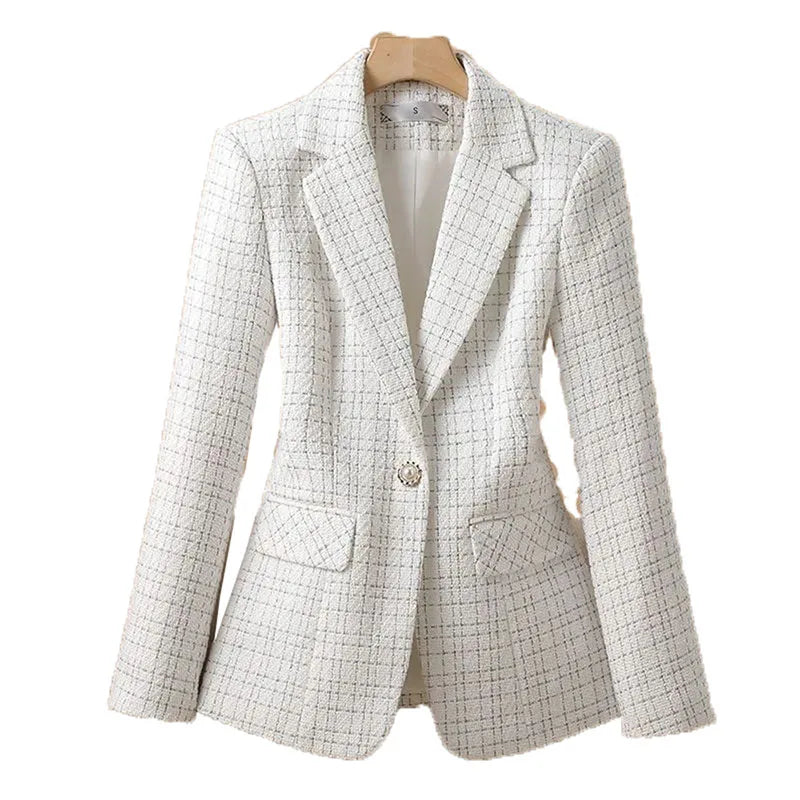 Blazer Feminino Tweed Acinturado Romina