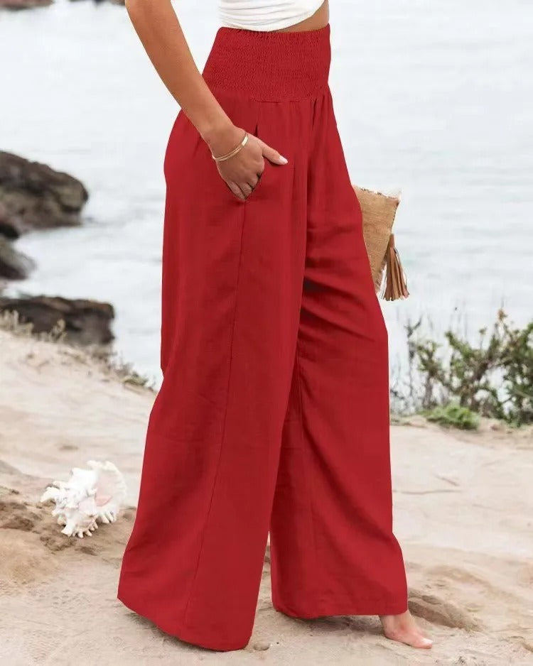 Calça Pantalona de Cintura Alta Amalia